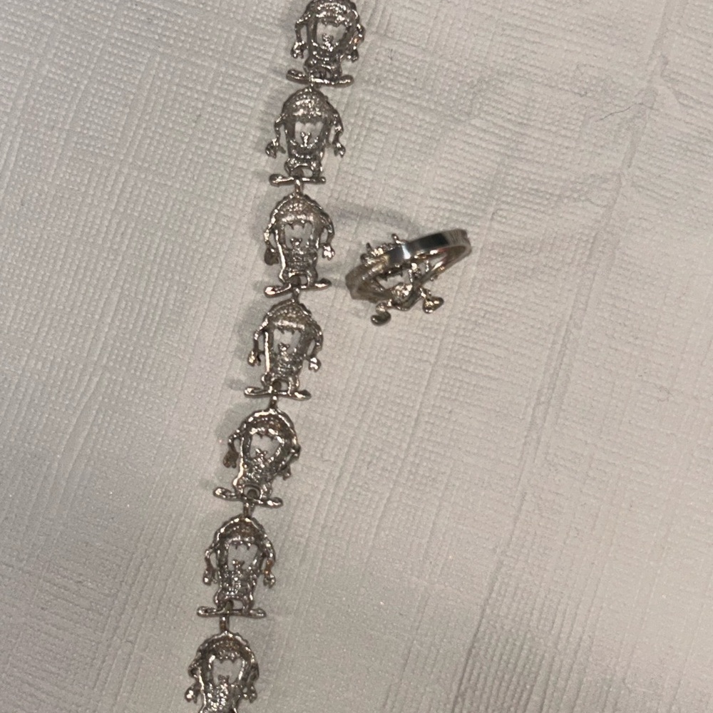 Vintage 90s Taz-Mania set or ring and bracelet sterling silver - Picture 5 of 5
